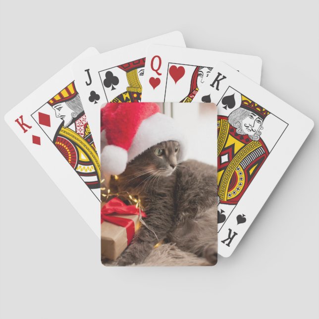 Custom Photo Christmas Playing Pet Card Deck (Back)