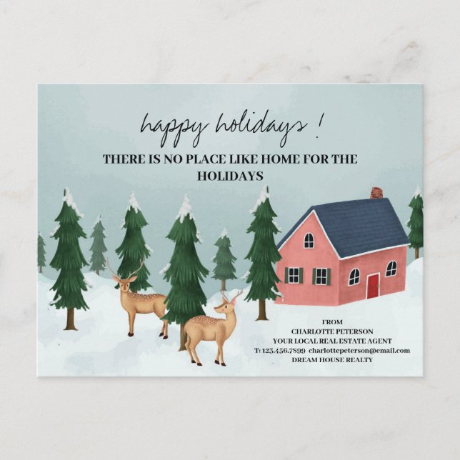Custom Photo Christmas Real Estate Agent  Holiday Postcard (Front)