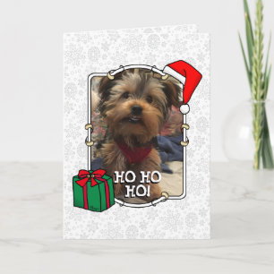Custom Photo Christmas Santa Hat Pet HO HO HO Card