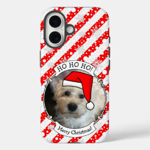 Custom Photo Christmas Santa Hat Pet HO HO HO iPhone 16 Case