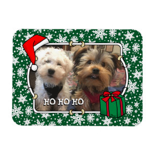 Custom Photo Christmas Santa Hat Pet HO HO HO Magnet