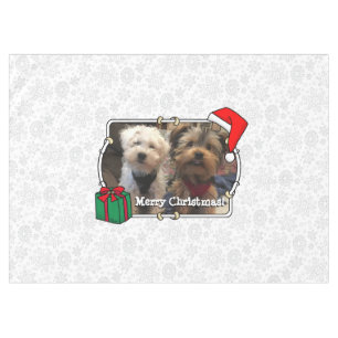 Custom Photo Christmas Santa Hat Pet HO HO HO Tablecloth
