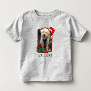 Custom Photo Christmas Santa Hat Pet HO HO HO Toddler T-Shirt