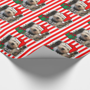 Custom Photo Christmas Santa Hat Pet HO HO HO Wrapping Paper