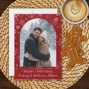 Custom Photo Christmas Snowflakes Card