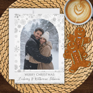 Custom Photo Christmas Snowflakes Card