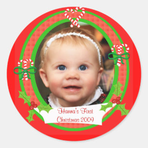 Custom Photo Christmas Stickers