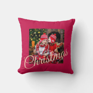 Custom Photo Christmas Throw Pillow
