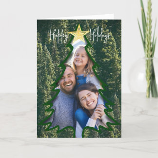 Custom Photo Christmas Tree - Holiday Card