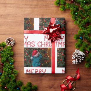 Custom photo christmas wrapping paper