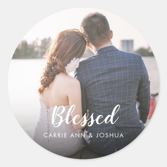 Custom Photo Classic Round Sticker (Front)