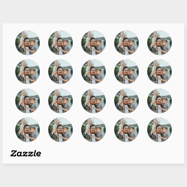 Custom Photo Classic Round Sticker (Sheet)