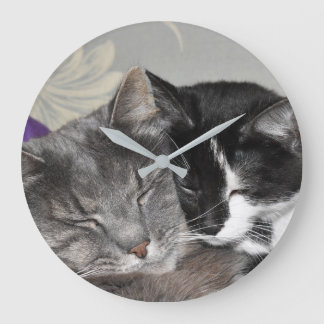 Custom Photo Clock Cats Cuddling
