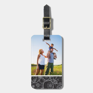 Custom Photo Cogwheels pattern Luggage Tag