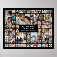 Custom Photo Collage 100 Pictures 100th Birthday
