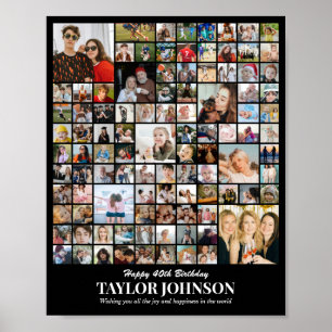Custom Photo Collage 100 Pictures 8x10 16x20 24x30 Poster