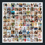 Custom Photo Collage 100 Pictures Square Grid Poster<br><div class="desc">Turn your favorite photos into a stunning piece of wall art. This custom photo collage poster is the perfect way to tell your story, capturing a lifetime of memories in one beautiful display. With 100% personalization, you can easily upload your own photos and customize the text, fonts, and colors to...</div>
