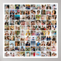 Custom Photo Collage 100 Pictures Square Grid