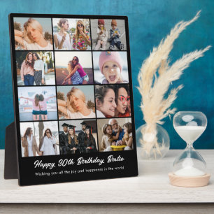 Custom Photo Collage 12 Pictures 8x10 Bestie Black Plaque