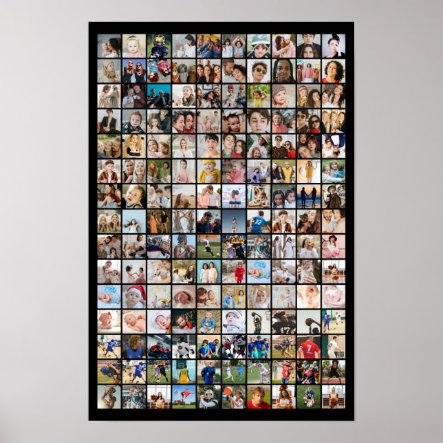 Custom Photo Collage 150 Pictures Grid Poster (Front)