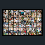 Custom Photo Collage 150 Pictures Grid Poster<br><div class="desc">Turn your favorite photos into a stunning piece of wall art. This custom photo collage poster is the perfect way to tell your story, capturing a lifetime of memories in one beautiful display. With 100% personalization, you can easily upload your own photos and customize the text, fonts, and colors to...</div>