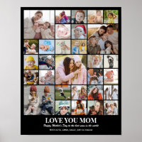 Custom Photo Collage 30 Pictures Grid 11x14 22x28