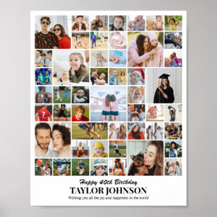 Custom Photo Collage 50 Pictures 8x10 16x20 24x30 Poster