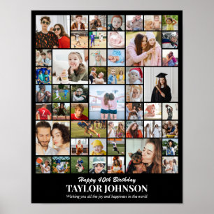 Custom Photo Collage 50 Pictures Grid 11x14 22x28 Poster