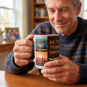 Custom Photo Collage 60th Birthday Gifts for Men Mug