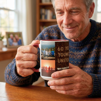 Custom Photo Collage 60th Birthday Gifts for Men Mug