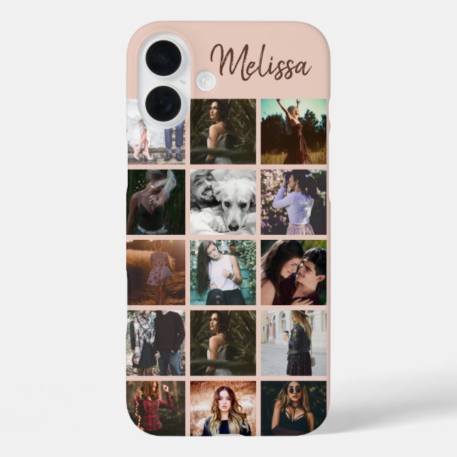 Custom Photo Collage and Name Friends Memories Case-Mate iPhone Case (Back)