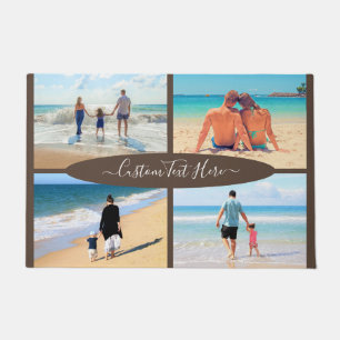 Custom Photo Collage and Text Family Doormat