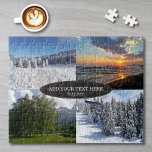 Custom Photo Collage and Text Personalised Jigsaw Puzzle<br><div class="desc">Upload your photos, add text, and easily create your photo collage jigsaw puzzle. You can TRANSFER this DESIGN on other Zazzle products and adjust it to fit most of the Zazzle items. You can also click CUSTOMIZE FURTHER to add, delete or change details like background colour, text, font, or some...</div>
