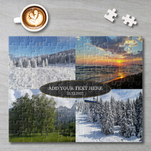 Custom Photo Collage and Text Personalised Jigsaw Puzzle