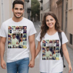 Custom Photo Collage and text T-Shirt<br><div class="desc">Personalised cool tee. Add your own pictures. Easily add your own favourite photos, edit photo filter, t-shirt style, colour and font (size, style, colour... ). Be sure to add high-quality photos so they don't look blurry. You can use different images or the same one several times and remove the two...</div>