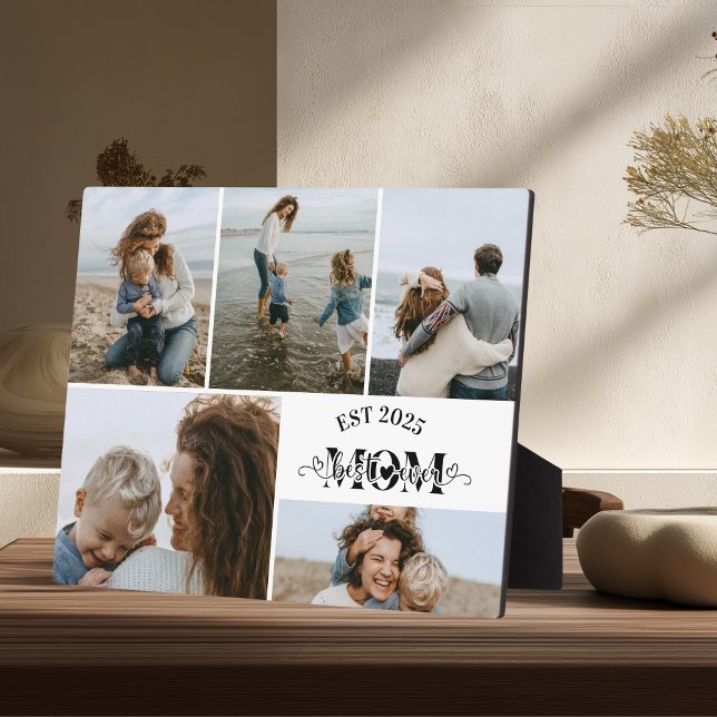 Custom Photo Collage Best Mum Ever  Plaque (Creator Uploaded)
