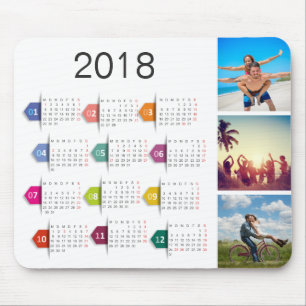 Custom Photo Collage Calendar Mouse Mat
