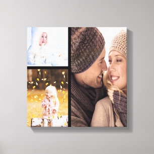 Custom Photo Collage Canvas - Black Frame Print
