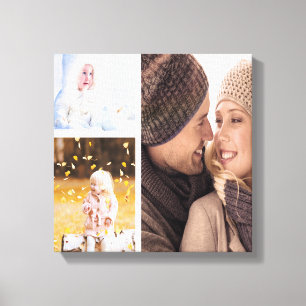 Custom Photo Collage Canvas - White Frame Print