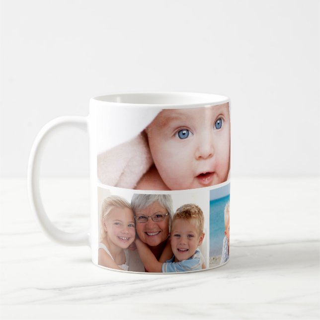 Custom Photo Collage Coffee Mug (Left)