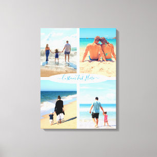 Custom Photo Collage Family Love Personalised Text Canvas Print