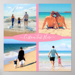 Custom Photo Collage Family Love Personalised Text Poster