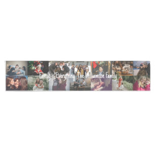 Custom Photo Collage Family Name 14 Family photos  Short Table Runner