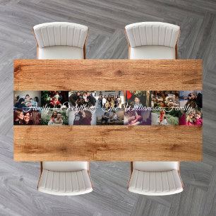 Custom Photo Collage Family Name 14 Family photos  Short Table Runner