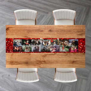 Custom Photo Collage Family Name 14 Family photos  Short Table Runner