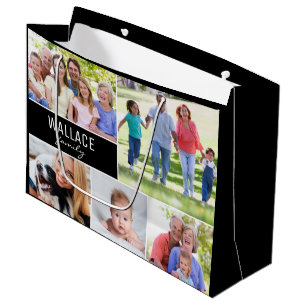 Custom Photo Collage Family Reunion Large Gift Bag