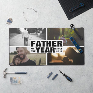 Custom Photo Collage Father Of Year Fathers Day Desk Mat