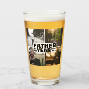Custom Photo Collage Father Of Year Fathers Day Glass