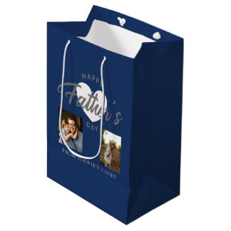 Custom Photo Collage Father's Day Gift Medium Gift Bag