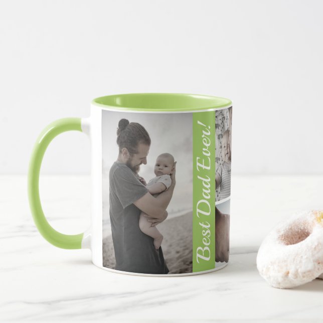 Custom Photo Collage Father's Day Mug (With Donut)
